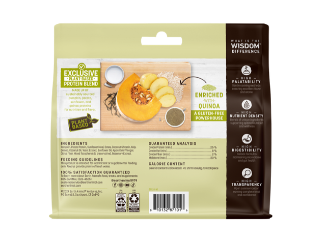 Earth Animal Wisdom Air Dried From The Seed Jerky Dog Treats (4oz)