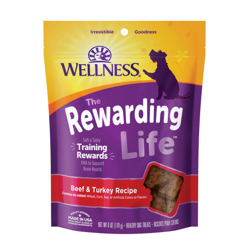 Wellness All Life Stages Rewarding Life Beef and Turkey Soft Dog Treats (6oz) - Wellness Dog Treats - The Family Pet