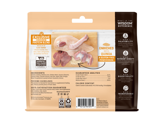 Earth Animal Wisdom Air Dried Chicken Jerky Dog Treats (4oz) - Earth Animal Dog Treats - The Family Pet