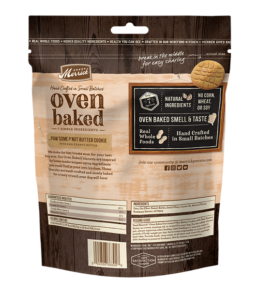 Merrick Oven Baked Paw'some Peanut Butter Dog treats (11oz)