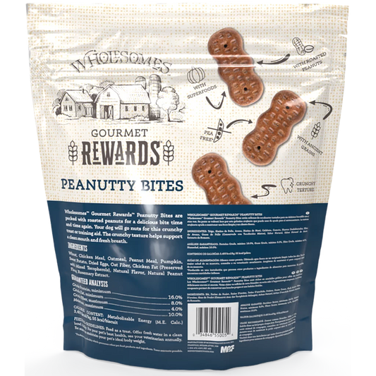 Wholesomes Adult Peanutty Bites Dog Treats 3Lb Dog Treats