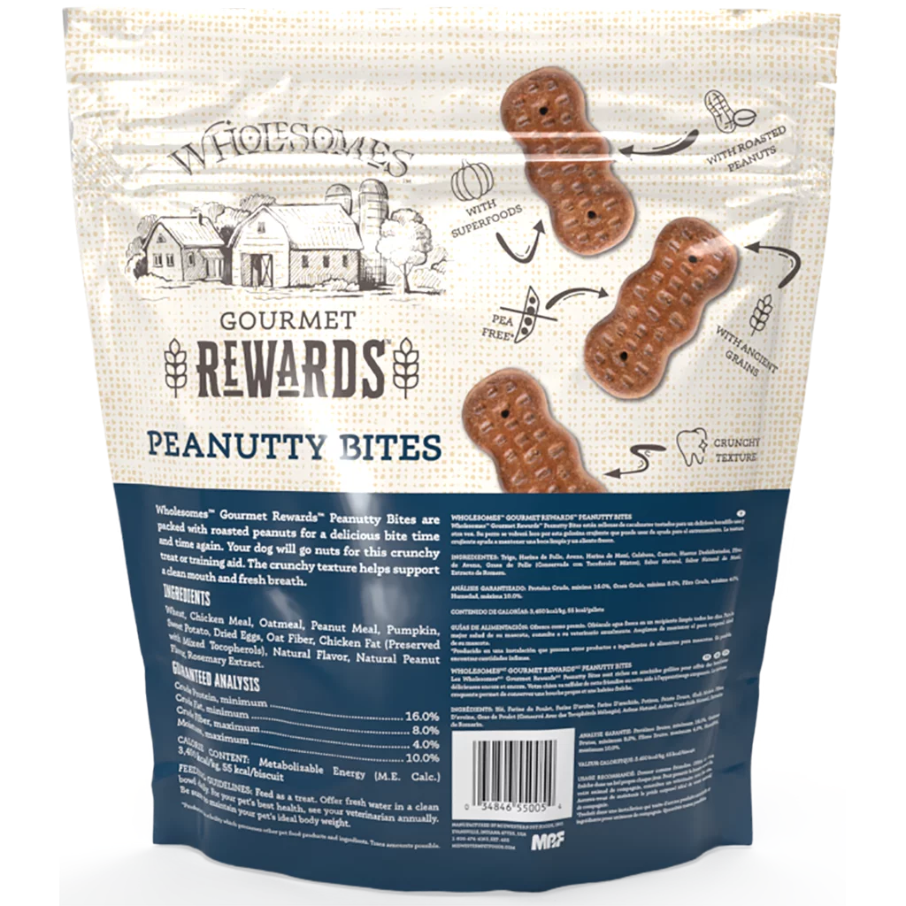 Wholesomes Adult Peanutty Bites Dog Treats (3lb) - Wholesomes Dog Treats - The Family Pet