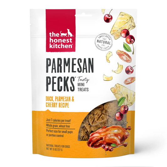 Honest Kitchen Parmesan Pecks Duck and Cherry Dog Treats (8oz) - Honest Kitchen Dog Treats - The Family Pet