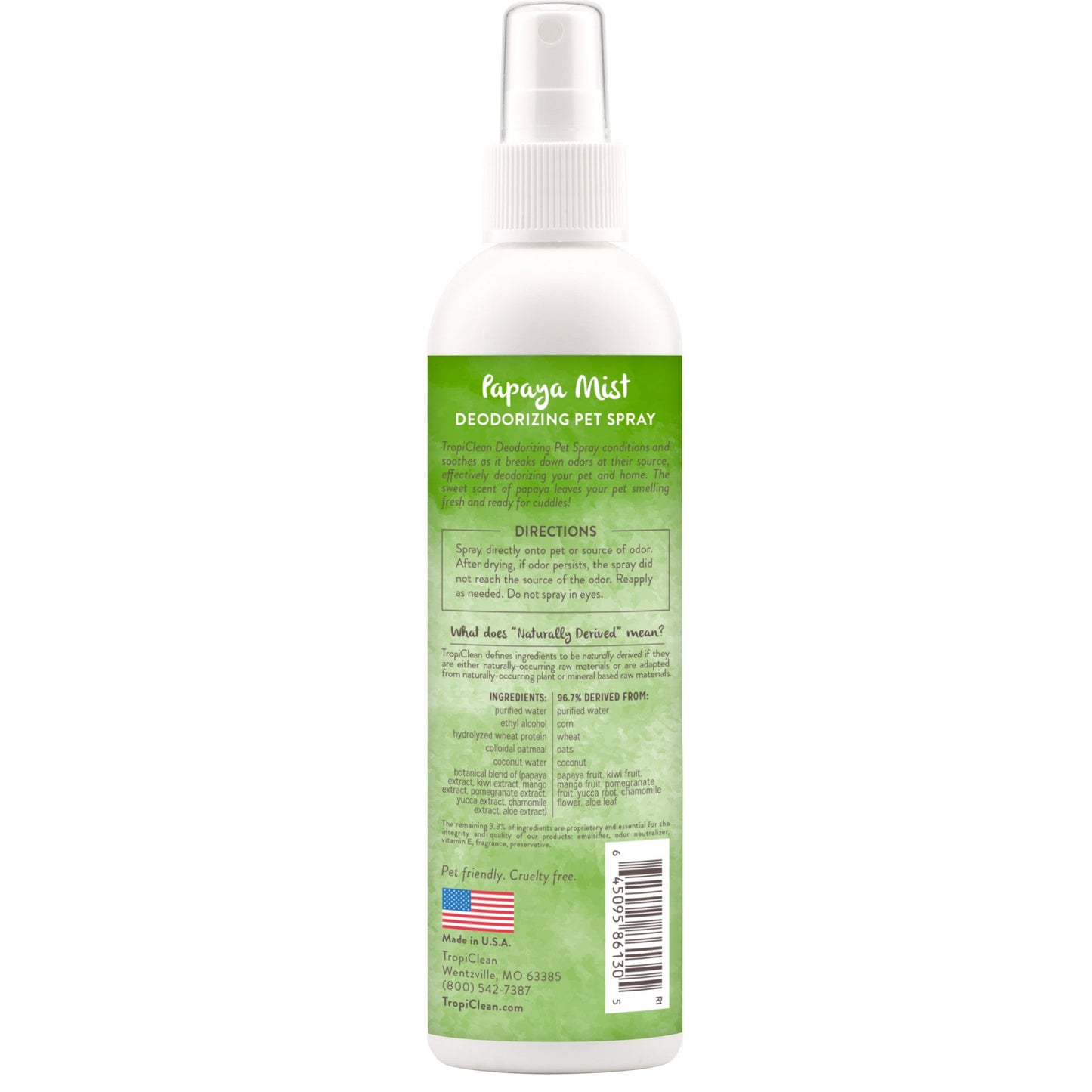Pet Deodorizer Spray Papaya Mist 8 Oz ๐บ