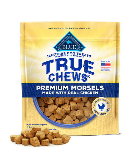 Blue Buffalo True Chews Morsels Chicken Dog Treats (11oz) - Soft Dog Treats - The Family Pet