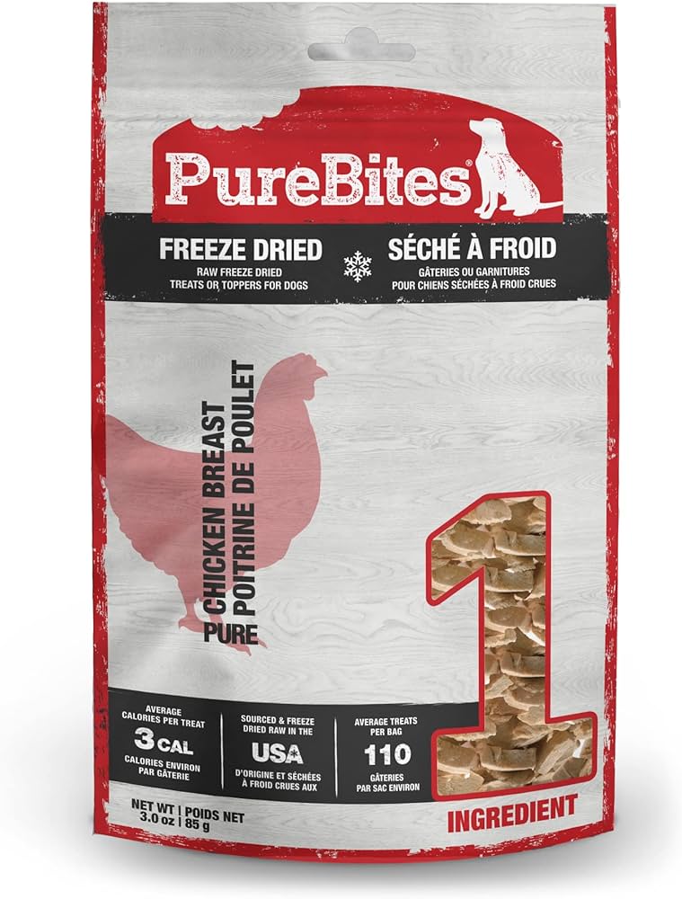 Purebites Chicken Breast Freezer (3oz) - Freeze Dried Dog Treats - The Family Pet