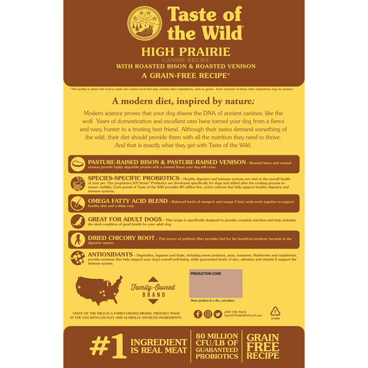 Taste of the Wild Adult High Prairie Bison and Venison Canine Food