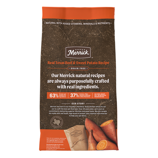 Merrick Grain Free Adult Beef and Sweet Potato Dog Dry Food - Merrick Dry Dog Food - The Family Pet
