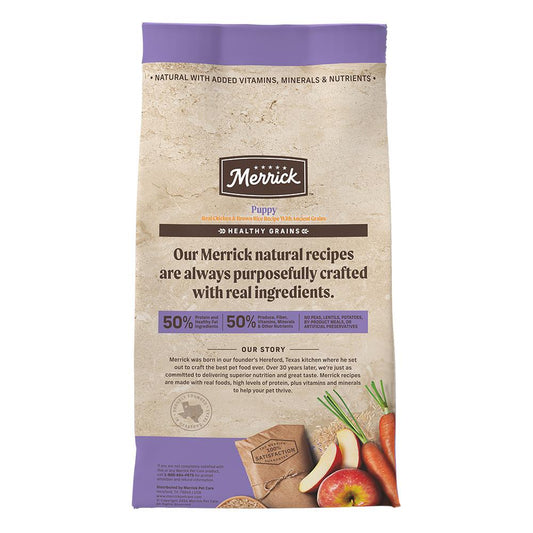Merrick Classic Healthy Grains Puppy Chicken and Brown Rice Dry Dog Food (4lb) - Dry Dog Food - The Family Pet