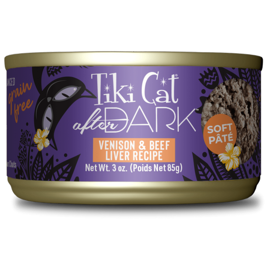 Tikicat Adult After Dark Venison and Beef Liver Soft Pate (3oz) - Wet Cat Food - The Family Pet