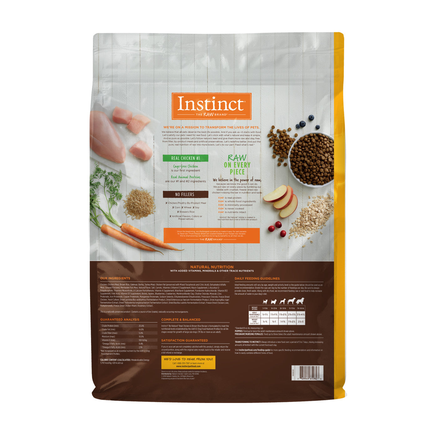 Instinct Adult Be Natural Chicken and Brown Rice Dry Dog Food (25lb) - Purrfect Pet Kingdom