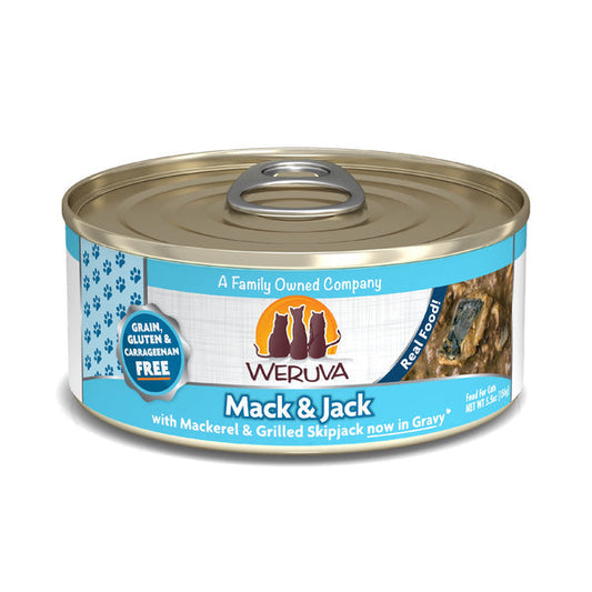 Weruva Adult Mack and Jack Mackerel and Skipjack in Gravy Cat Food (5.5oz) - Weruva Wet Cat Food - The Family Pet
