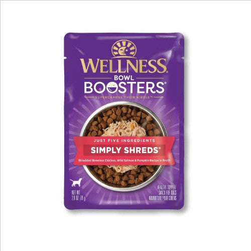 Wellness Bowl Boosters Simply Shreds Salmon and Pumpkin Dog Food Topper (2.8oz) - Dog Food Topper - The Family Pet