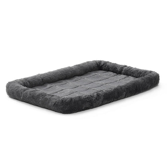 Dog Bed Sheepskin Plush Gray 24x18 Washable Cozy