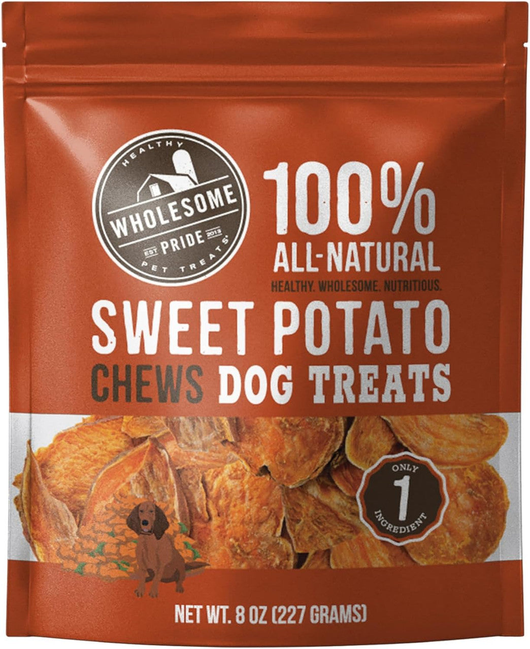 Wholesome Pride 100% Natural Sweet Potato Dog Chews - Chew Treats - The Family Pet