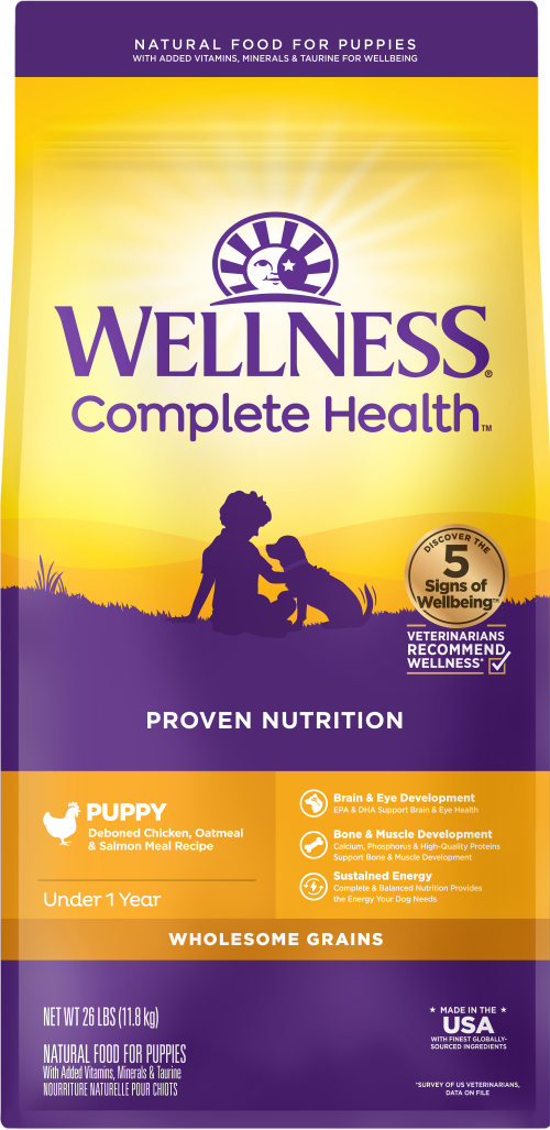 Wellness Complete Health Puppy Chicken, Salmon and Oatmeal Dog Food - Wellness Dry Dog Food - The Family Pet