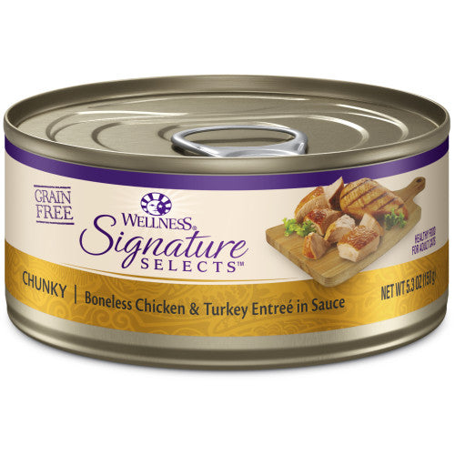 Wellness Core Adult Signature Select Chunky Chicken and Turkey Entree Wet Cat Food (5.3oz) - Wellness Wet Cat Food - The Family Pet