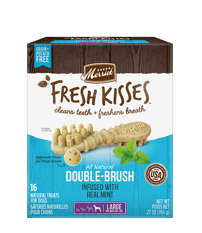 Merrick Fresh Kisses Mint Dental Treats For Large Dogs (27oz) (16Ct) - Merrick Dog Treats - The Family Pet
