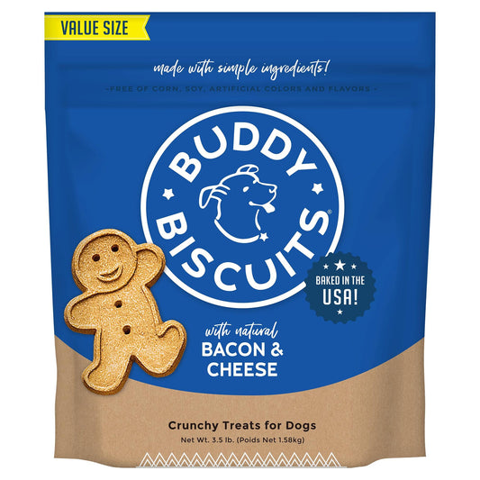 Buddy Biscuits Crunchy Bacon and Cheese Dog Treats - Dog Biscuits - The Family Pet