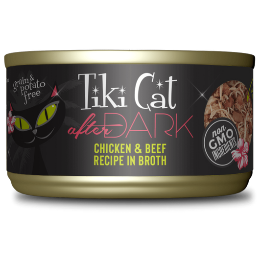 Tikicat Adult After Dark Chicken and Beef in Broth (2.8oz) - Wet Cat Food - The Family Pet
