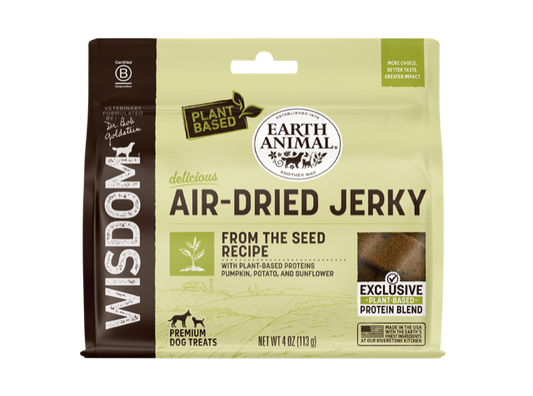 Earth Animal Wisdom Air Dried From The Seed Jerky Dog Treats (4oz) - Air Dried Jerky Dog Treats - The Family Pet