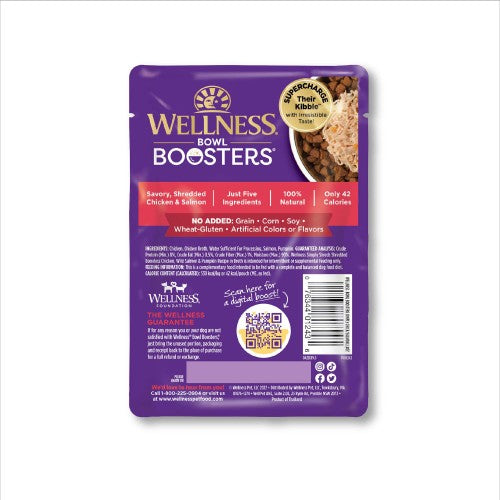 Wellness Bowl Boosters Simply Shreds Salmon and Pumpkin Dog Food Topper (2.8oz) - Dog Food Topper - The Family Pet