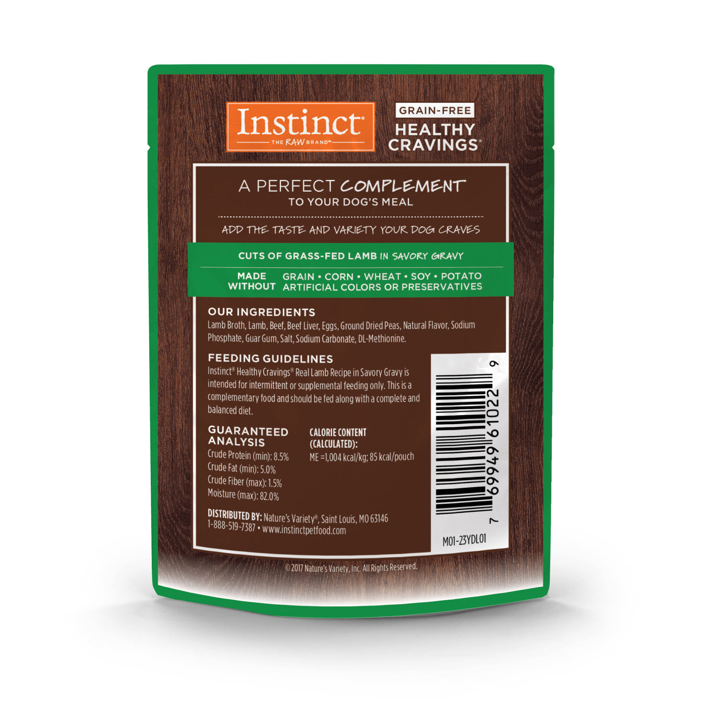 Instinct Healthy Cravings Lamb Dog Food Pouch (3oz) - Instinct Dog Food Topper - The Family Pet