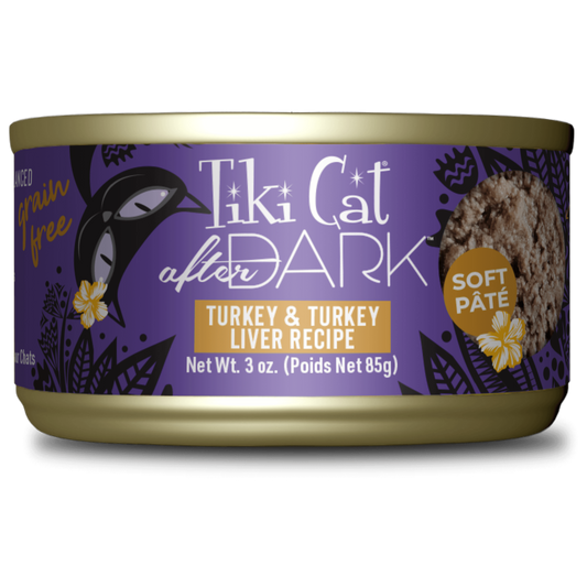 Tikicat Adult After Dark Turkey and Turkey Liver Soft Pate (3oz) - Wet Cat Food - The Family Pet