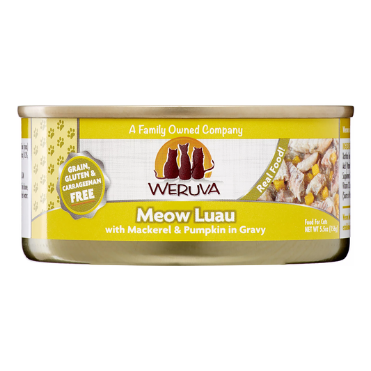Weruva Adult Meow Luau Mackerel and Pumpkin in Gravy Cat Food (5.5oz) - Weruva Wet Cat Food - The Family Pet