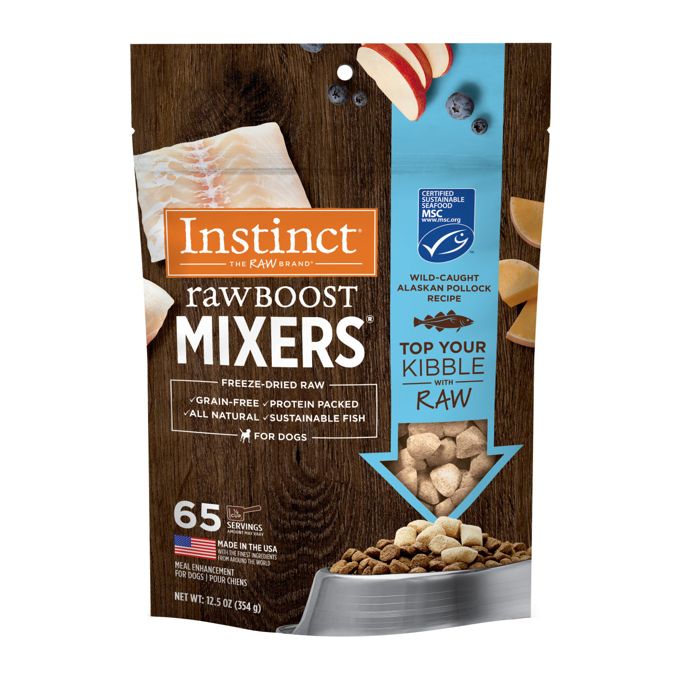 Instinct All Life Stages Raw Boost Freeze Dried Alaskan Pollock Dog Mixers (6oz) - Instinct - The Family Pet