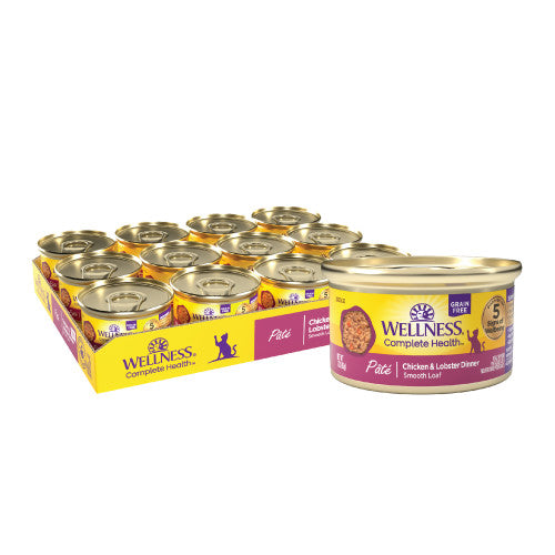 Wellness Complete Health Adult Chicken and Lobster Dinner Pate Wet Cat Food (5.5oz) - Wet Cat Food - The Family Pet