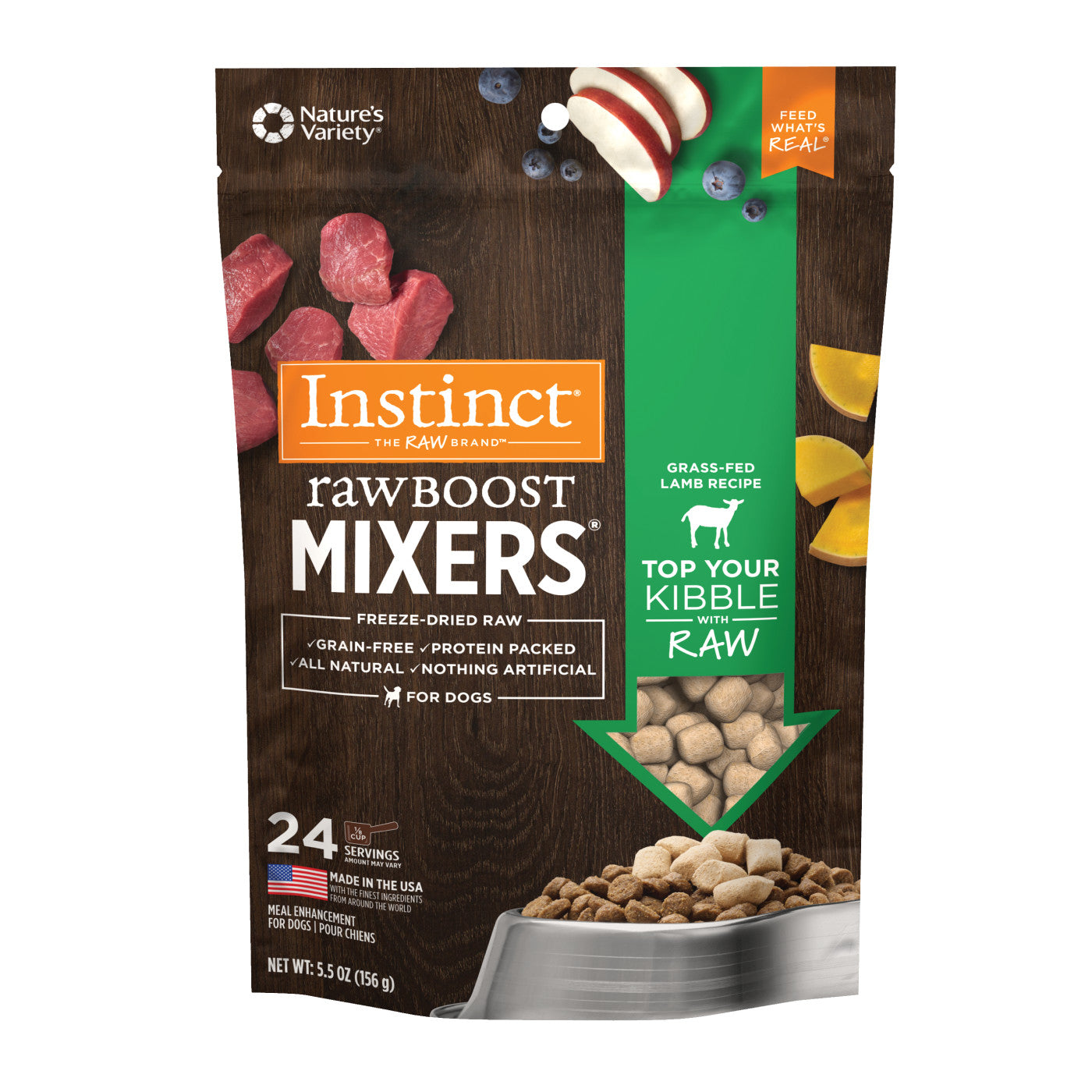 Instinct Raw Boost Freeze Dried Lamb Dog Mixers (5.5oz) - Dog Food Topper - The Family Pet