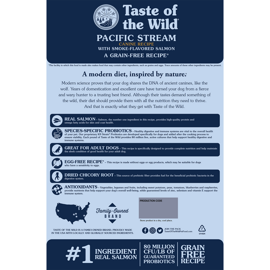 Taste of the Wild Adult Pacific Stream Salmon Canine Food - Taste of the Wild Dry Dog Food - The Family Pet