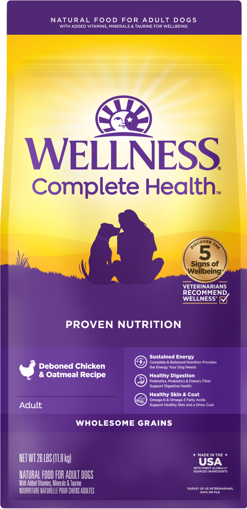 Wellness Complete Health Adult Chicken and Oatmeal Dog Food - Dry Dog Food - The Family Pet