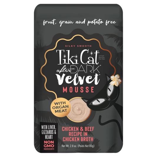 Tikicat Adult After Dark Velvet Mousse Chicken and Beef (2.8oz) - Tikicat Wet Cat Food - The Family Pet
