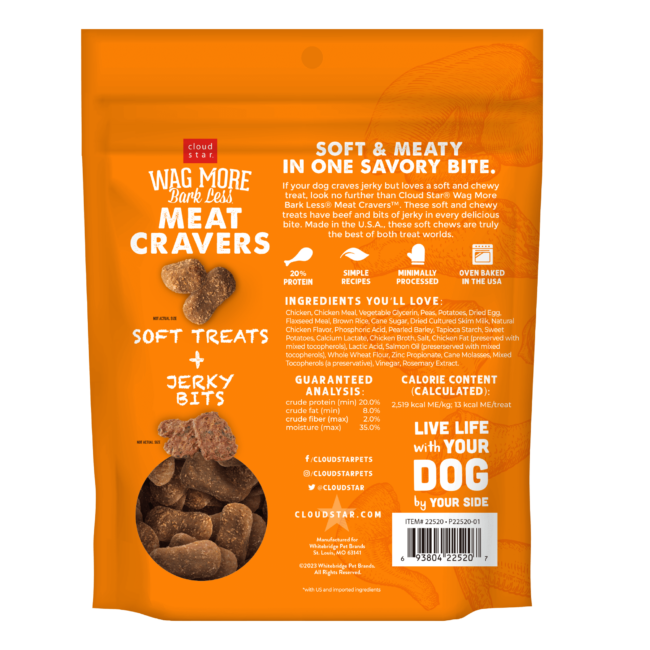 Wagmore Meat Cravers Chicken Dog Treats (5oz) - Soft and Chewy Dog Treats - The Family Pet