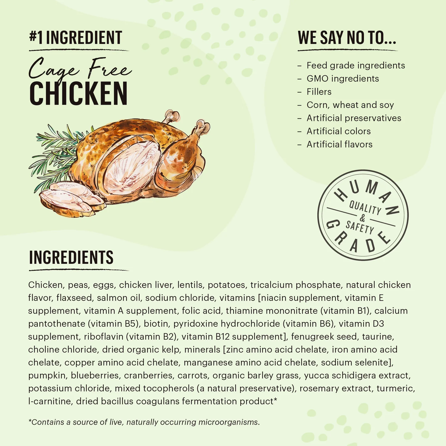 Dry Cat Food Grain Free Chicken Clusters 1 Lb ๐