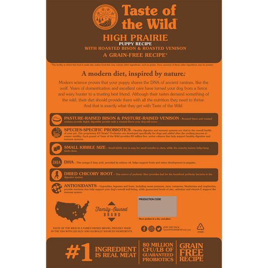 Taste of the Wild Puppy High Prairie Bison and Venison