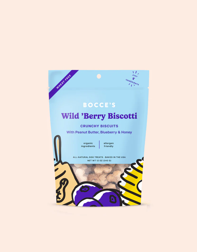 Bocce's Small Batch Wild Berry Biscotti Dog Biscuits (12oz) - Bocce's Dog Treats - The Family Pet