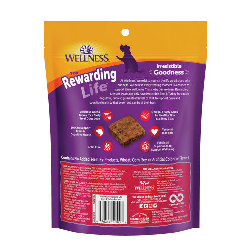 Wellness All Life Stages Rewarding Life Beef and Turkey Soft Dog Treats (6oz) - Wellness Dog Treats - The Family Pet