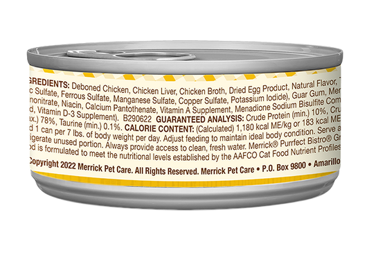Merrick Purrfect Bistro Grain Free Adult Chicken Pate Cat Food (3oz)