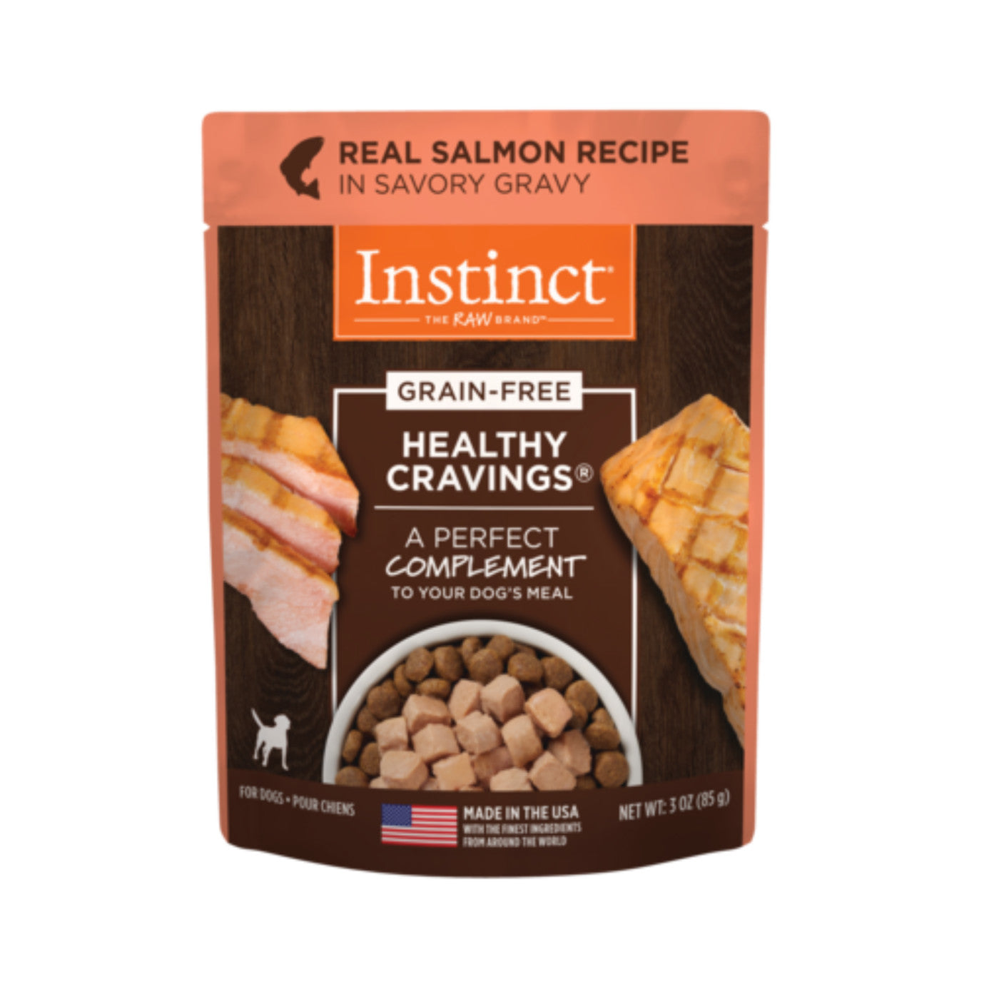 Wet Dog Food Salmon Pouch 3 Oz Instinct Healthy Cravings ✅