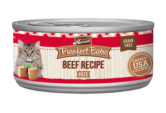 Merrick Purrfect Bistro Grain Free Adult Beef Pate Cat Food - Merrick Wet Cat Food - The Family Pet