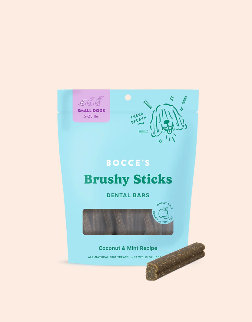 Bocce's Brushy Stick for Small Dogs (13oz) - Dental Dog Treats - The Family Pet