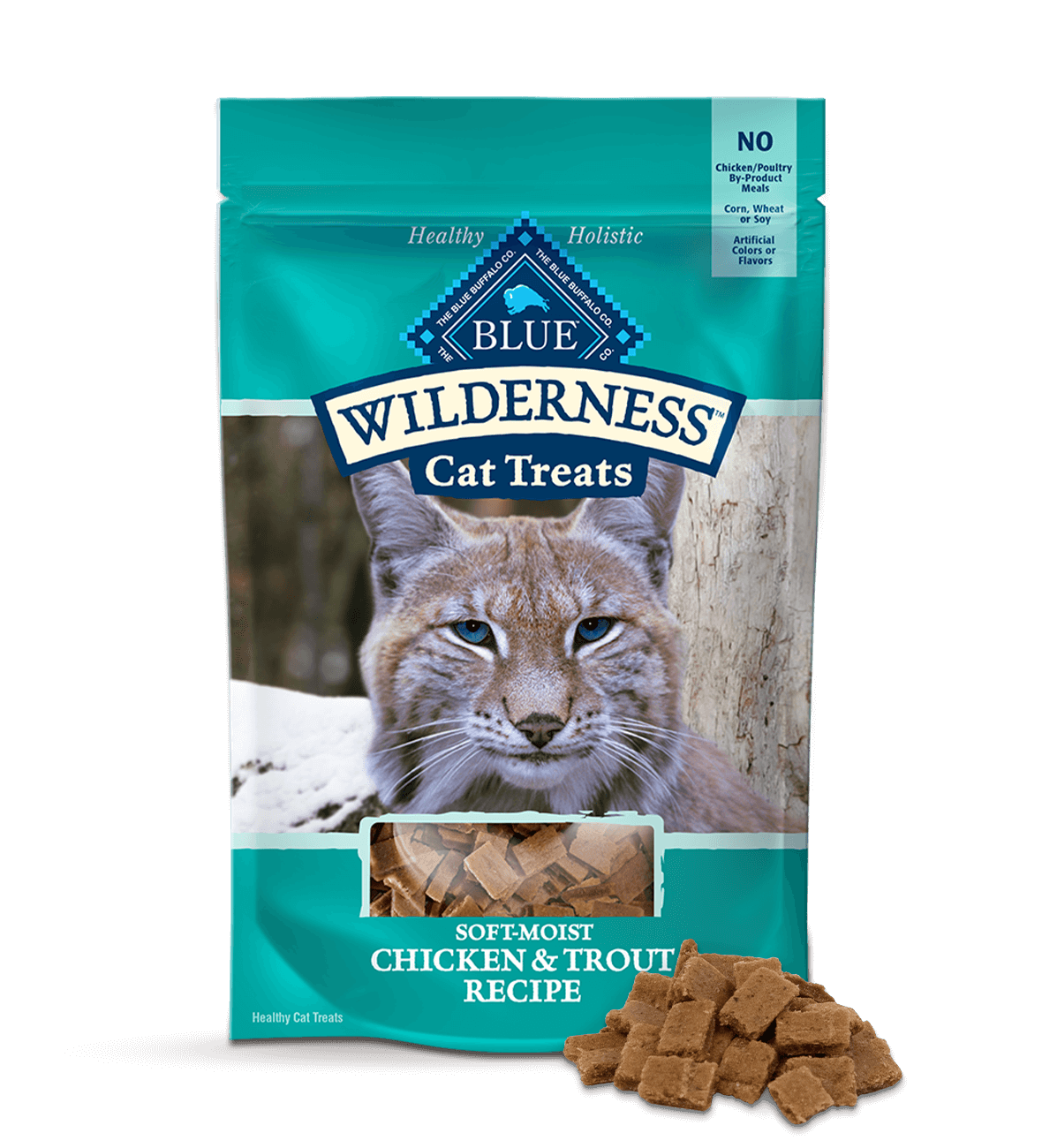 Blue Buffalo Blue Wilderness Soft - Moist Cat Treats Chicken and Trout Treats (2oz) - Soft Treats - The Family Pet