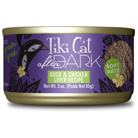 Tikicat Adult After Dark Duck and Chicken Liver Soft Pate (3oz) - Tikicat Wet Cat Food - The Family Pet