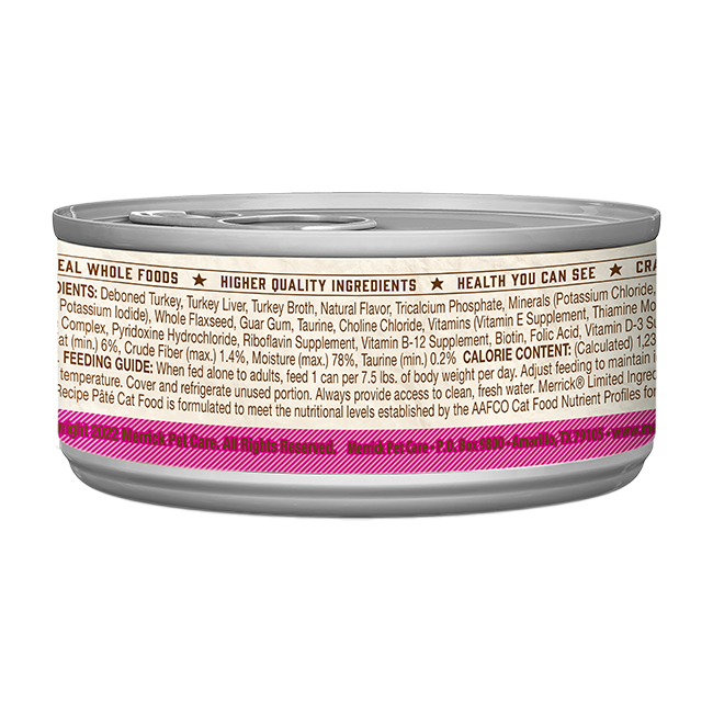 Merrick Limited Ingredient Diet Grain Free Turkey Wet Cat Food (5oz) - Merrick Wet Cat Food - The Family Pet