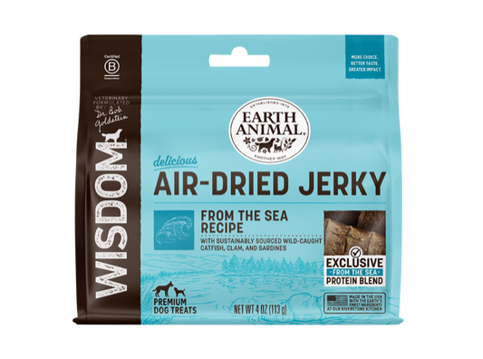 Earth Animal Wisdom Air Dried From The Sea Jerky Dog Treats (4oz) - Earth Animal Dog Treats - The Family Pet