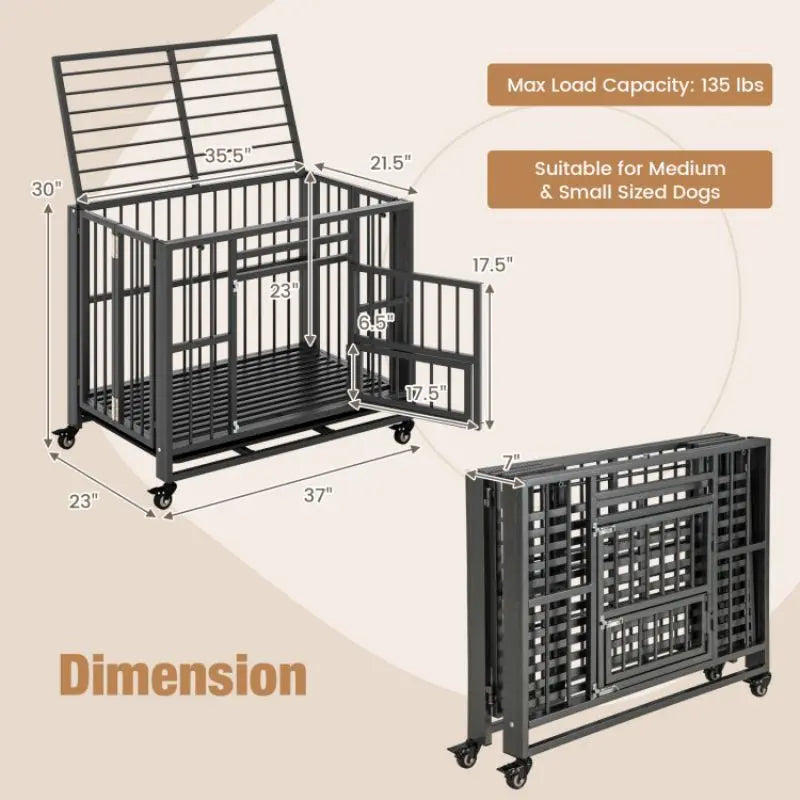 Purrfect Pet Kingdom Indestructible Dog Cage for Big Dogs Purrfect Pet Kingdom