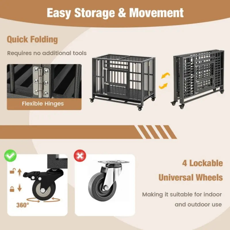 Purrfect Pet Kingdom Indestructible Dog Cage for Big Dogs Purrfect Pet Kingdom